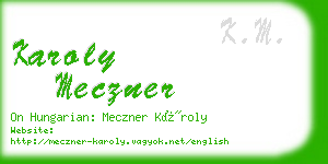 karoly meczner business card